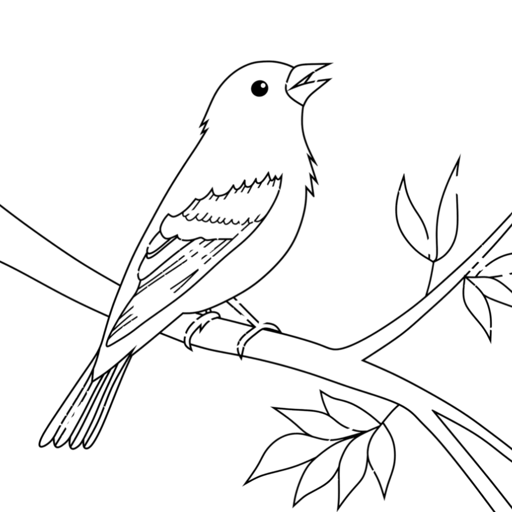 Skizze eines Vogels auf Ast, symbolisch für Naturheilkunde.